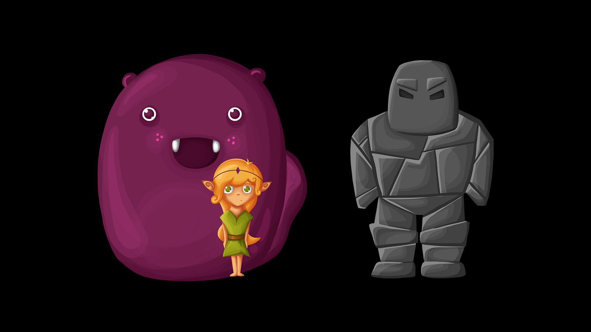illustrierte Charaktere aus der App "Tiny Steps"